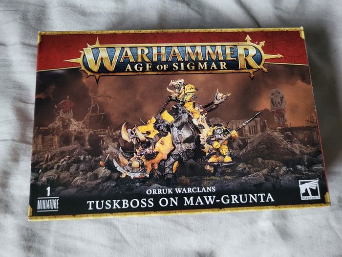 Games Workshop Warhammer AoS Orruk Warclans Tuskboss on Maw-Grunta Age of Sigmar Iron Jawz