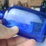 465 - Set of Three Beautiful Vintage Glass Decorative Collectible Bottles - Amber Eire Bovril, Cobalt Blue Magnesia and Turquoise Science Cream Image 5