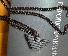 Emporio Armani Mens Necklace Stainless Steel Black Necklace