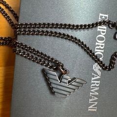 Emporio Armani Mens Necklace Stainless Steel Black Necklace