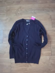 2 x navy school cardigans age 10-11