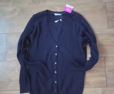 2 x navy school cardigans age 10-11