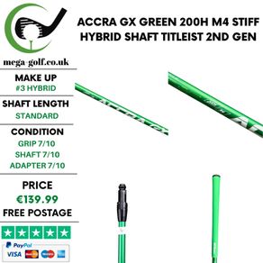 Accra Gx Green 200H M4 Stiff #3 Hybrid Shaft / Titleist 2nd Gen