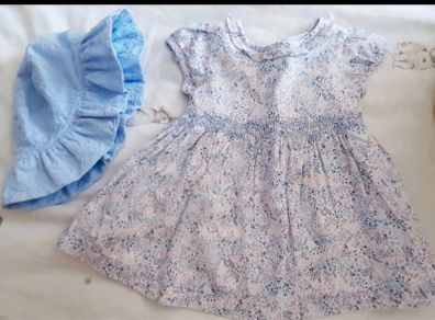 The white company baby dress & matching hat