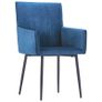 Dining Chairs with Armrests 4 pcs Blue Velvet Image 2