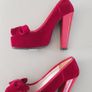 Raspberry Red Velvet Shoes SIZE 2 NEW Image 2