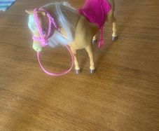 barbie Mattel horse 2013 , hat , horseshoe and rosette
