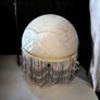 Art deco mottled glass lampshade with beads Image 2