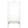 Canopy Bed Frame White Metal 100x200 cm Image 3