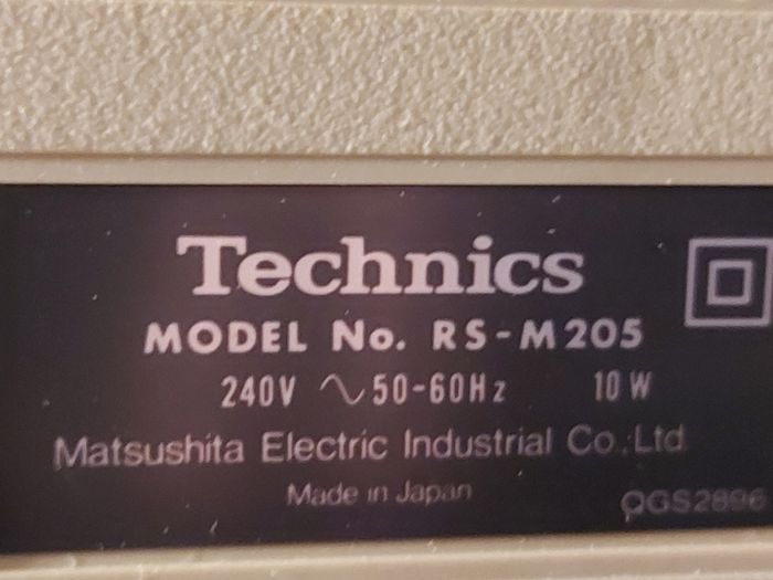 Technics FM-AM Stereo Tuner Model ST-3200, Technics Model No. RS-M205, Technics Stereo integrated Amplifier Model SU-3200, 3 parts of a Technics Music System, No phonograph or Speakers
