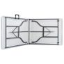 Folding Garden Table with 2 Benches 180 cm Steel and HDPE White Image 7