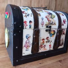 Hand decorated toy chest