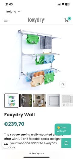 Wall mounted drying rack