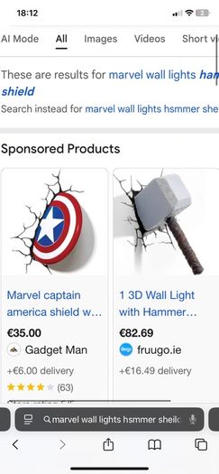 Marvel 3d wall lights