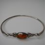 925 Sterling Silver Celtic Knot Bangle with Baltic Amber Image 4