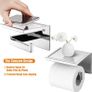 Chrome Toilet Roll Holder with Phone Self, Self Adhesive Toilet Paper Holder for Bathroom, SUS 304 Stainless Steel, Two Installation of 3M Self-Adhesive and Wall Mounted Image 2