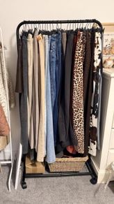 Clothes Rail - Movable Clothes Rack with Bottom Shoes Shelf, Heavy-Duty Clothing