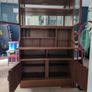 vintage mid-century style wooden tallboy display unit Image 2