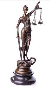 Lady Justice - Bronze, Marble, Signed