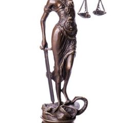 Lady Justice - Bronze, Marble, Signed