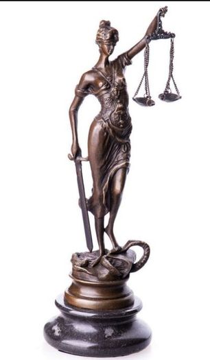 Lady Justice - Bronze, Marble, Signed