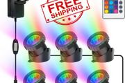 NEW SALE | Pond Lights Mains Powered, RGB Underwater Spotights, Aquarium Lights with Remote Control, IP68 Waterproof, Multicoloured, Submersible, for Aquarium, Garden, Yard, Pool, Fountain, Pond