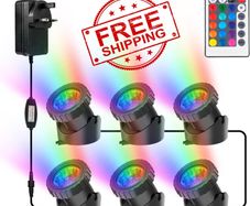 NEW SALE | Pond Lights Mains Powered, RGB Underwater Spotights, Aquarium Lights with Remote Control, IP68 Waterproof, Multicoloured, Submersible, for Aquarium, Garden, Yard, Pool, Fountain, Pond
