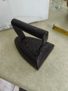 Antique Black Cast Iron Original Cast Iron Flat Iron / Door Stop / Bookend / Farmhouse Kitchen