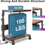 Height Adjustable Computer Tower Stand with 2-Tier ATX-Case Cart, Floor Standing Computer stand, With Storage Space, locking casters, fits most computers (Dark Brown, W44 x D30 x H44-59.5cm) Image 4