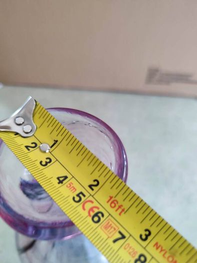 Striking, unusual and beautiful, small hand blown JER POINT vase