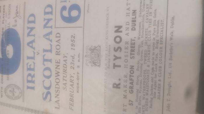 Rare Irish Rugby Programmes