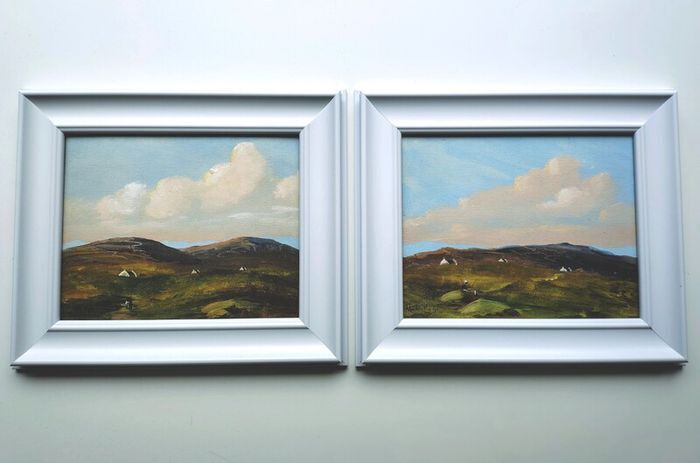 Pair of Adam Kos landscape oil paintings