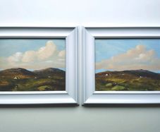 Pair of Adam Kos landscape oil paintings