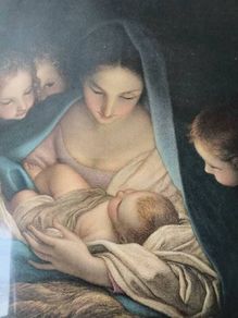 Antique Print , Religous print,  Carlo Maratta, Holy Night, Renaissance Print, Carlo Maratti