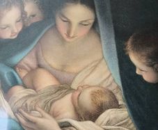 Antique Print , Religous print,  Carlo Maratta, Holy Night, Renaissance Print, Carlo Maratti