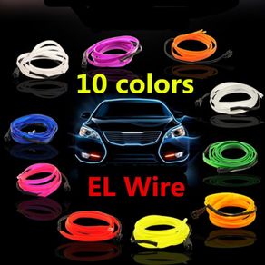 EL Wire Neon Light Novelty Light Neon LED lamp Flexible Rope Tube LED Strip String light Car Decoration With 6mm