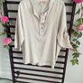 Beige linen mix blouse with frilled detail large /XLarge Image 8