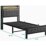 3ft Upholstered Bed Frame with Charging Station/USB Ports and LED Lights Image 7