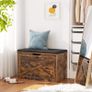 _Shoe bench, seat chest, storage cabinet, with upholstery, 76 x 40 x 48 cm, country house style, vintage brown Image 3