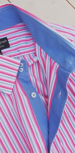 Marks and Spencer Autograph mens striped pure cotton long sleeve shirt 2-3xl size