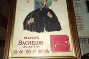Antique Framed Players Bachelor Showcard measurements are in the photos