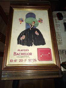 Antique Framed Players Bachelor Showcard measurements are in the photos