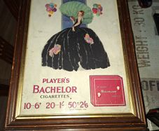 Antique Framed Players Bachelor Showcard measurements are in the photos