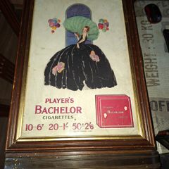 Antique Framed Players Bachelor Showcard measurements are in the photos