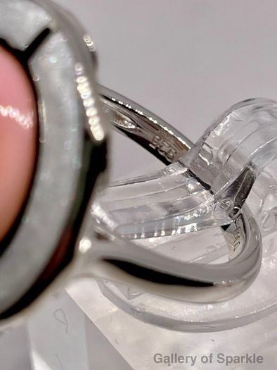 Queen Conch Shell Ring and  Stud Push Post Earring in Rhodium Overlay Sterling Silver