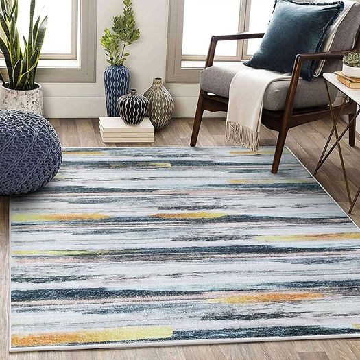 Rugs Living Room Large Artistic Modern Carpet Unique Area Rugs, Anti-skid Short Pile Carpets Room Mat for Bedroom Living Room 120 x 160 cm, stripe (FREE SHIPPING)
