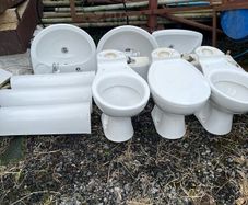 Toilets and sinks