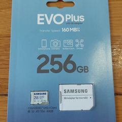 Samsung EVO Plus 256gb Memory Card, micro SD and card adapter, New