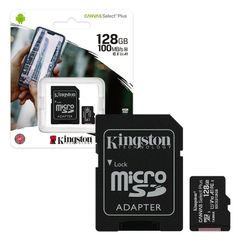 Kingston Micro SD  Memory Card 128GB Sd Card with Adaptor