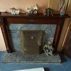 mantel piece fireplace